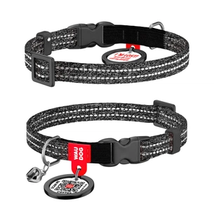 Нашийник для тварин WAUDOG Re-cotton з QR паспортом, пластиковий фастекс XS сірий (164211) зображення 1