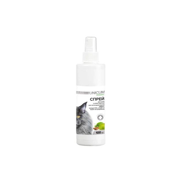 Спрей для тварин Unicum Organic проти бліх і кліщів для кішок 100 мл (4820150202125) - зображення 1