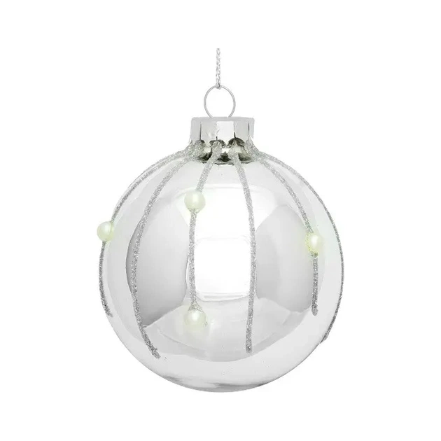 Ялинкова іграшка House Of Seasons Скляні кульки 3 шт D7 см Срібні (8718861801569) - picture 5