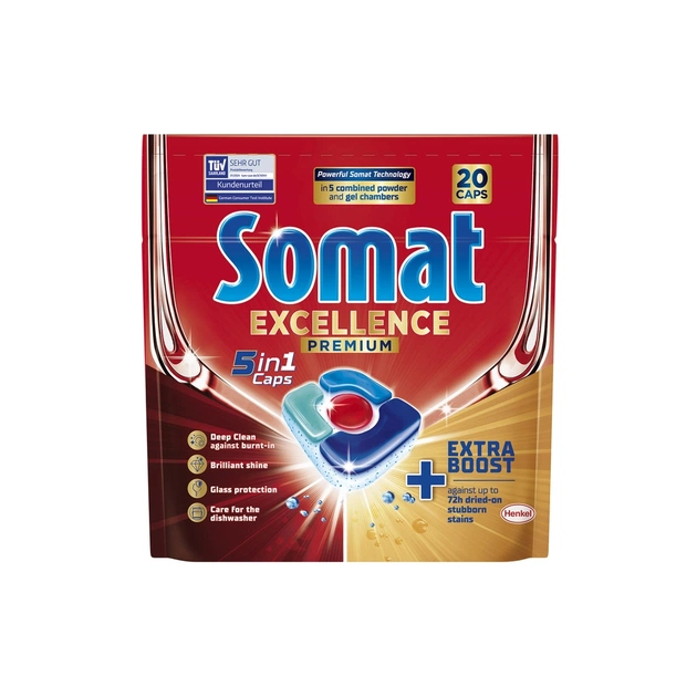 Таблетки для посудомийних машин Somat Excellence 5-в-1 20 шт. (9000101808384) - зображення 1