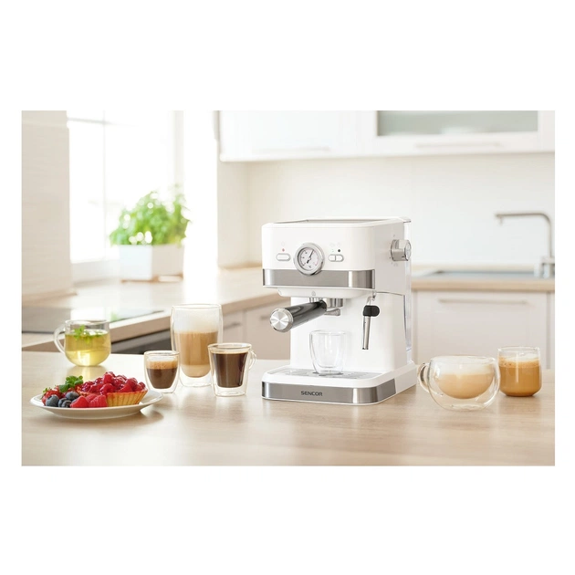 Ріжкова кавоварка еспресо Sencor SES 1720WH - зображення 12