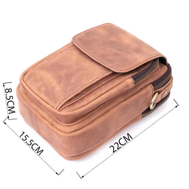 Сумка Vintage Винтажная для мужчин из натуральной кожи Коричневая (22811) - изображение 3