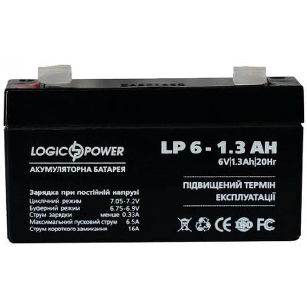 Батарея до ДБЖ LogicPower LPM 6В 1.3 Ач (4157) - picture 1