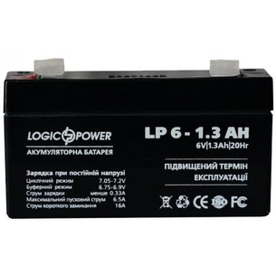 Батарея до ДБЖ LogicPower LPM 6В 1.3 Ah (4157) зображення 1