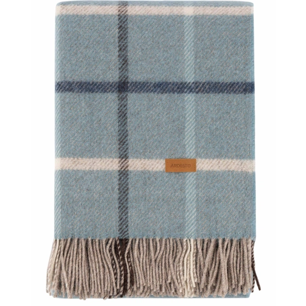 Плед Ardesto Leonardo Alpina 100% шерсть, голубой 140x200 см (ART0704LM) - изображение 3