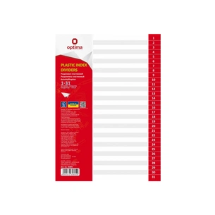 Роздільник сторінок Optima А4 пластик, 31 розділ, цифровий (O35805) изображение 1