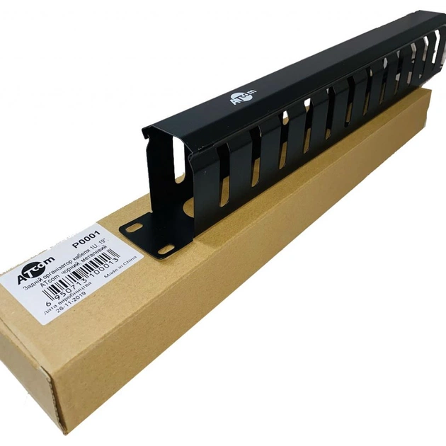 Кабельний організатор Atcom 19" 1U гребінчатий, цільнометалевий (P0001) - picture 3