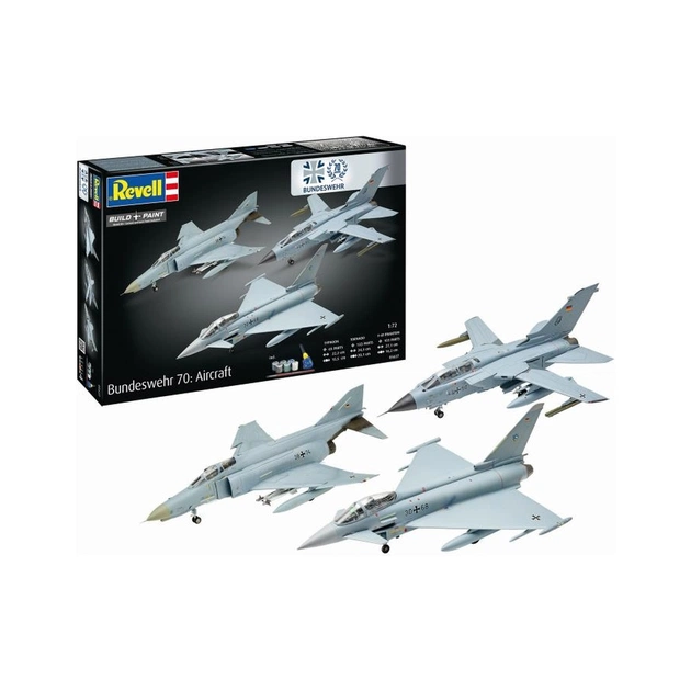 Збірна модель Revell набір до 70 річниці ВПС Німеччини 3 літаки, рівень 5, 1:72 (RVL-05627) - picture 1