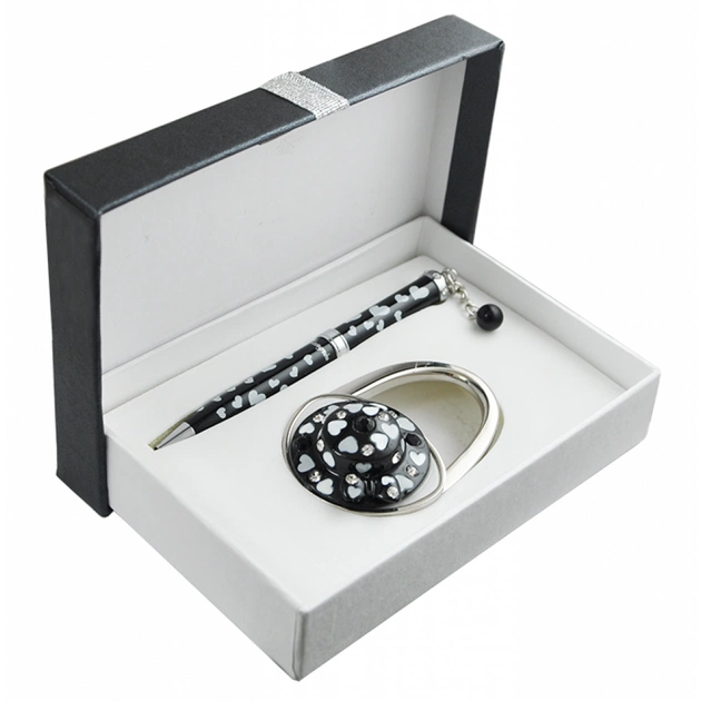 Ручка кулькова Langres набір ручка + гачок для сумки Elegance Чорний (LS.122029-01) - picture 1