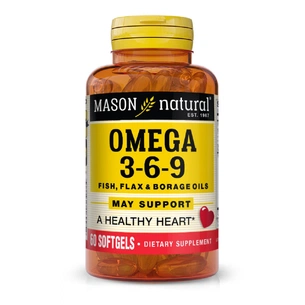 Жирные кислоты Mason Natural Тройная Омега 3-6-9, масло рыбы льна и огуречника, Omega 3-6 (MAV16995) изображение 1