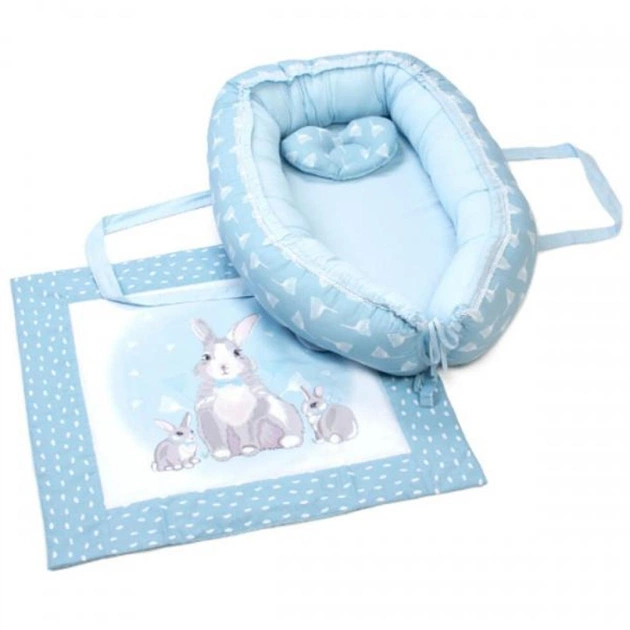 Кокон для новонароджених Верес Кокон-переноска з пледом Summer Bunny blue (450.05) - picture 1