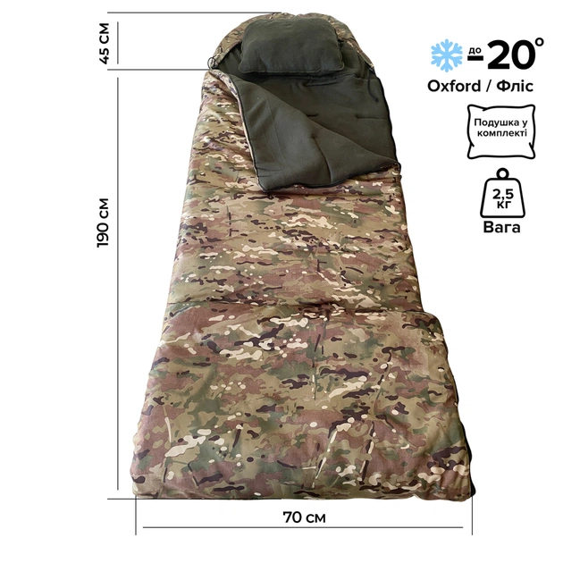 Спальний мішок Sector STR2 Camo зимовий з подушкою (4821000005156) - зображення 1