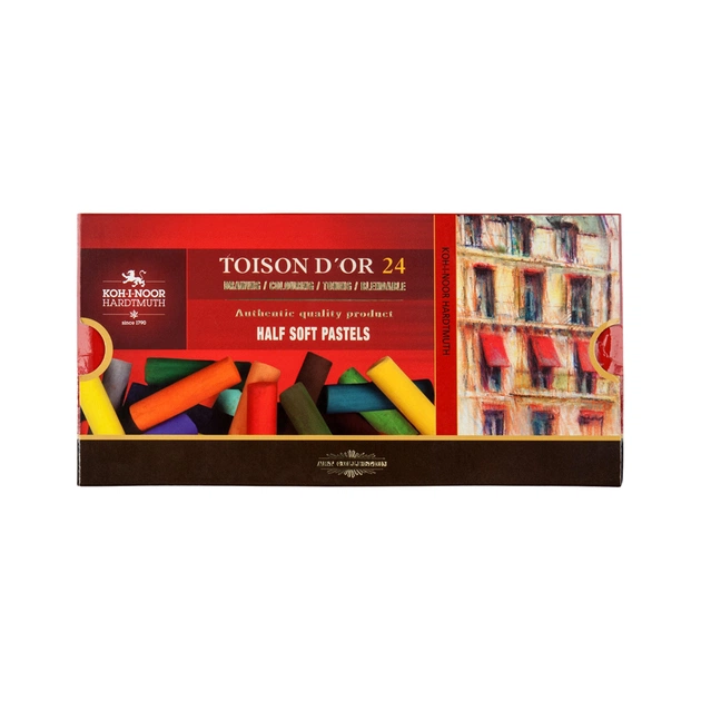 Пастель Koh-i-Noor Toison D'or суха м'яка 1/2 (половинки) 24 кольори (8544) - picture 1