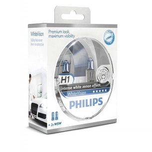 Автолампа Philips H1 WhiteVision +60%, 3700K, 2шт (12258WHVSM) зображення 1
