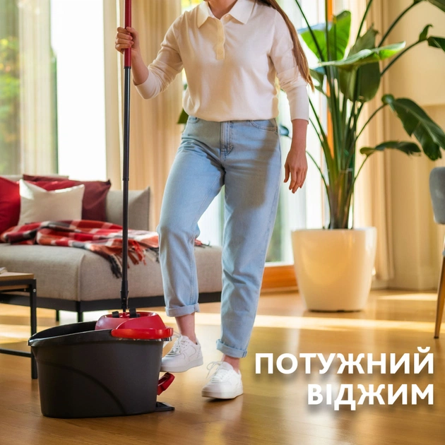 Комплект для прибирання Vileda Ultramax Turbo Швабра та відро з віджимом (4023103206236) - picture 2