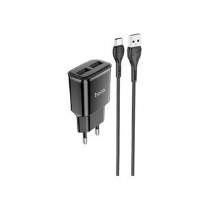 Зарядний пристрій HOCO C88A Star round dual port charger set(Type-C) Black (6931474749543) зображення 1