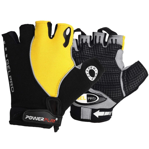 Велорукавиці PowerPlay 5019 Black/Yellow M (5019B_M_Yellow) - изображение 1