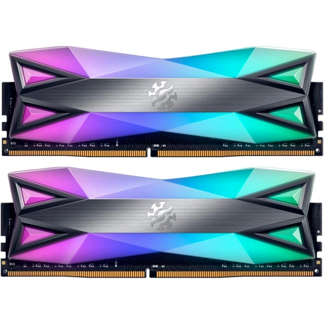 Модуль пам'яті для комп'ютера DDR4 16GB (2x8GB) 3600 MHz Spectrix D60G RGB Tungsten Gray ADATA (AX4U36008G18I-DT60) - изображение 1