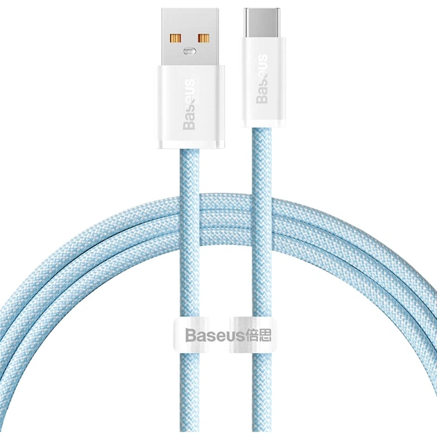 Дата кабель USB 2.0 AM to USB-C 1.0m 5A Blue Baseus (CALD000603) - изображение 1