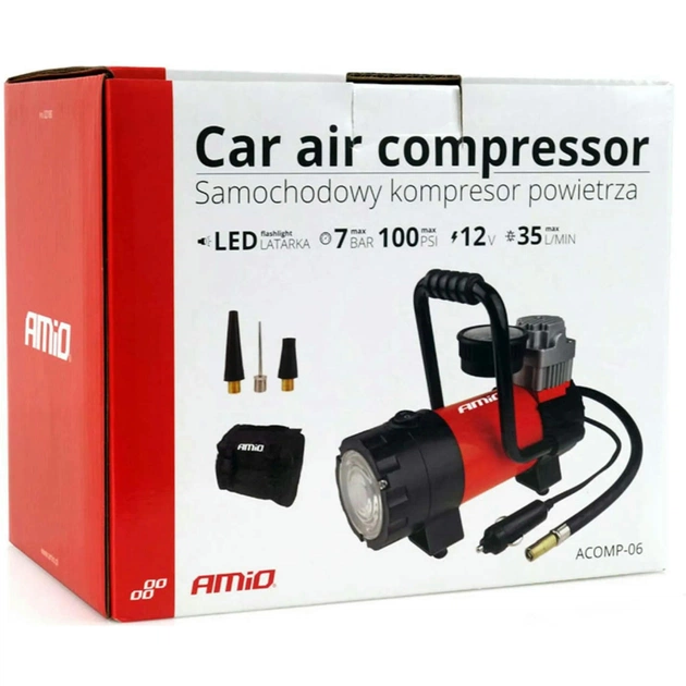 Автомобільний компресор AMiO HQ LED ACOMP-06 (02180) - зображення 5