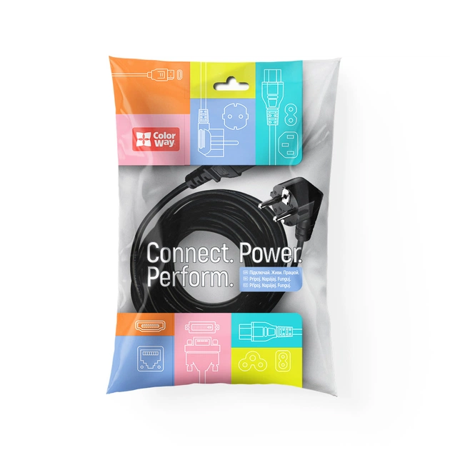 Кабель живлення C5 1.8m black ColorWay (CW-CBP083-BK) - picture 4