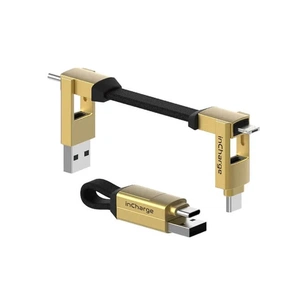 Дата кабель 6in1 inCharge 6 - 0.06m gold Rolling Square (SIX03R) зображення 1