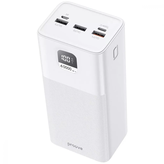 Універсальна мобільна батарея Proove Giant 100W 40000mAh White (PBGI99320002) - изображение 1