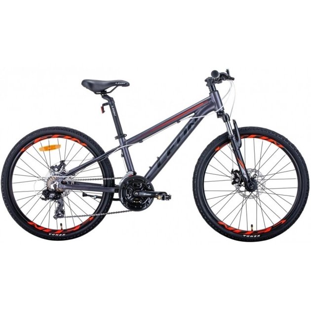 Велосипед Leon 24" JUNIOR AM DD рама-12,5" Al 2020 антрацитовий з червоним (OPS-LN-24-041) - изображение 1