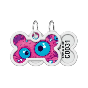 Адресник для тварин WAUDOG Smart ID з QR паспортом "Око монстра", кістка 40х28 мм (231-4049) зображення 1