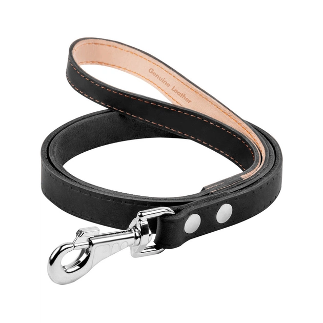Поводок для собак Collar одинарный непрошитый Ш 14 мм Д 122 см черный (04501) - изображение 1