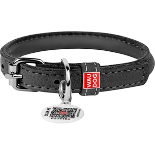 Нашийник для тварин WAUDOG Soft з QR паспортом круглий Д 10 мм Д 33-41 см чорний (00391) зображення 1
