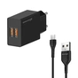 Зарядное устройство Grand-X 2xUSB 5V 2.4A + cable USB to USB-C black (CH-15T) - уменьшенное изображение 1