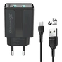 Зарядний пристрій Grand-X CH-15T 5V 2.1A 2USB Black + cable USB -> Type-C (CH-15T) - зменшене зображення 1