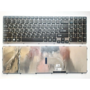 Клавіатура ноутбука Sony SVE15 (E15 Series) чорна з сірою рамкою UA (A43539) зображення 1