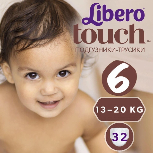 Підгузки Libero Touch 6 (13-20 кг) 32 шт (7322540770254) - зображення 1