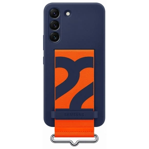 Чохол до мобільного телефона Samsung Silicone with Strap Cover Galaxy S22 Navy (EF-GS901TNEGRU) зображення 1