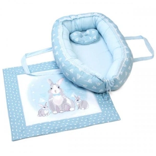 Кокон для новонароджених Верес Кокон-переноска з пледом Summer Bunny blue (450.05) изображение 1
