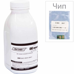 Тонер WWM OKI B401/B441/B451, 75г + chip 2.5K, Black (TDOUNVR-75-CH) зображення 1