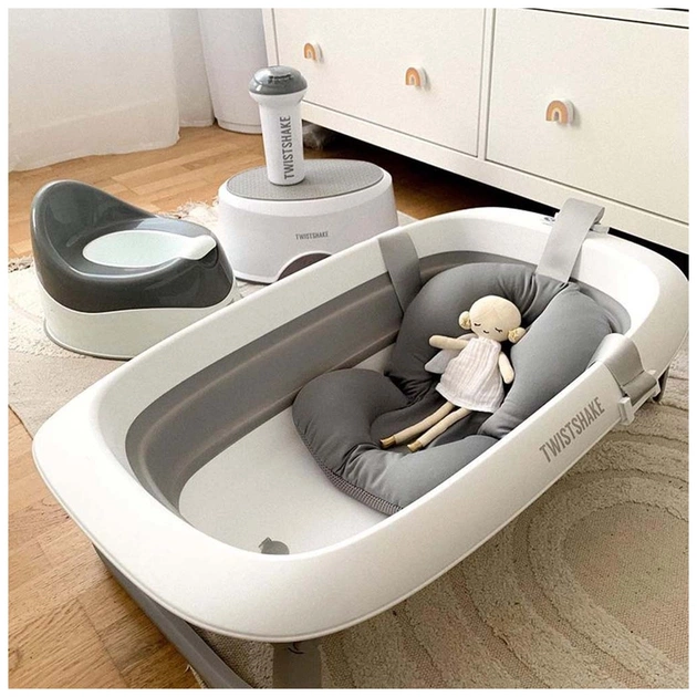 Ванночка Twistshake Pastel Grey розкладна з вкладишем для купання (78538) - изображение 5