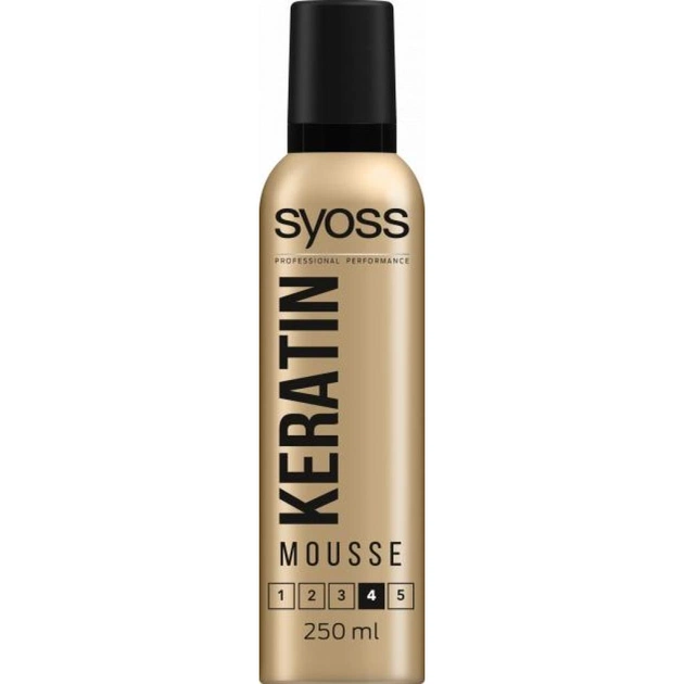 Мус для волосся Syoss Keratin (фіксація 4) 250 мл (5201143155199) - изображение 1