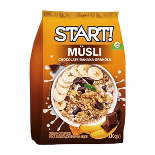 Гранола АХА Мюслів з шоколадом і бананом медові 330 г (4820008125361) зображення 1