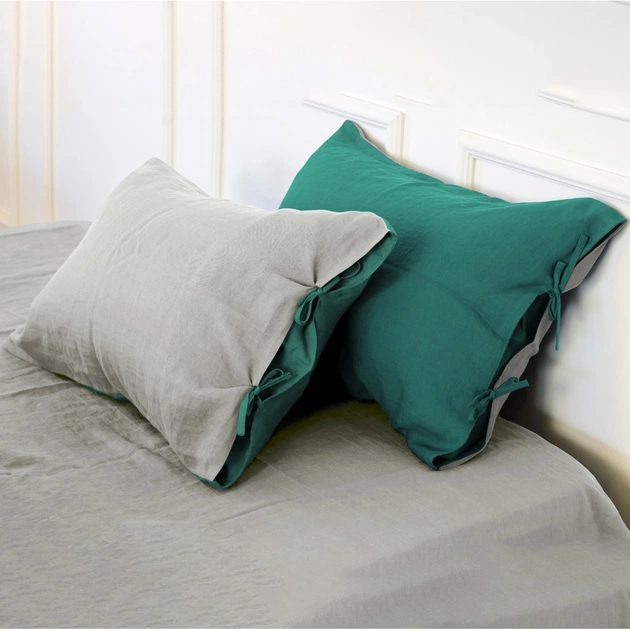 Наволочка MirSon Льон Natural Linen 70х70 Green meadow (2200005372333) - зображення 1