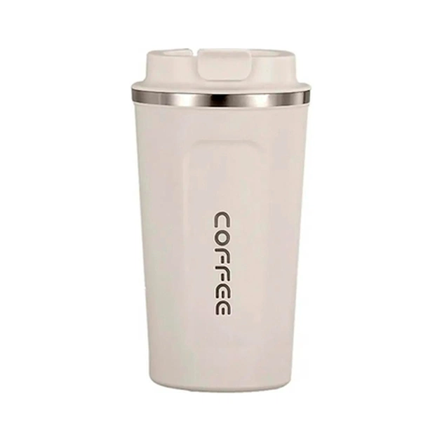 Термокружка Merlion MugCoffe 500 мл з відкидною кришкою, біла (MugCoffe-500White) - зображення 1