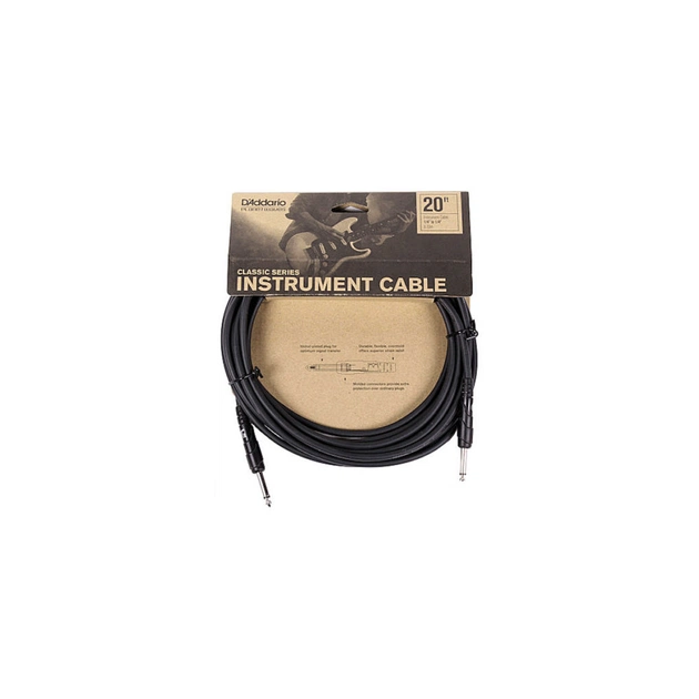 Інструментальний кабель D'Addario Classic Series Instrument Cable 6m (PW-CGT-20) - изображение 4