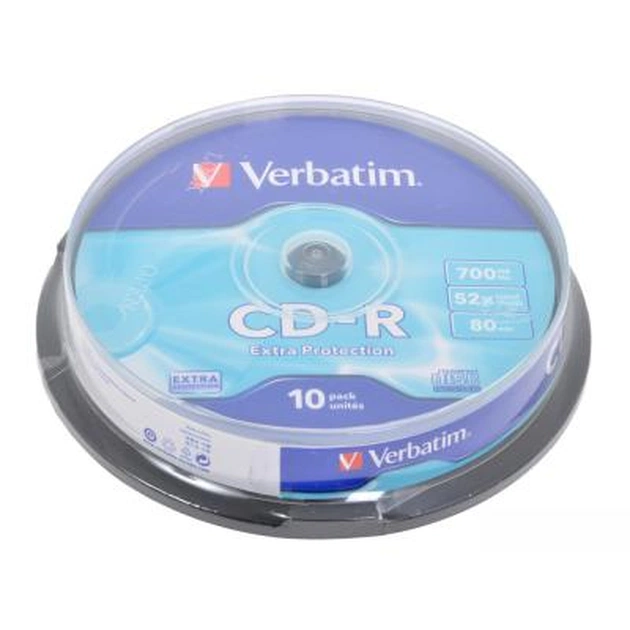 Диск CD Verbatim CD-R 700Mb 52x Cake box 10шт Extra (43437) - picture 1