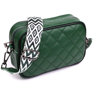 Сумка Vintage Стьобана жіноча з натуральної шкіри Зелена (22857) зображення 1