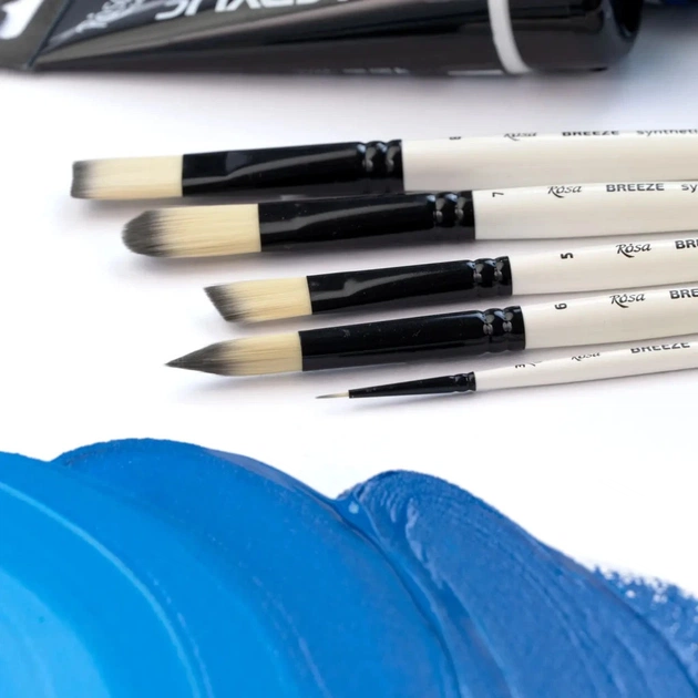 Пензлик для малювання Rosa Синтетика овальна, BREEZE 1226FR, №8 (4823098535584) - picture 4