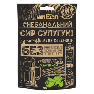 Сир сушений snEco Сулугуні з часником 30 г (4823095809930) зображення 1