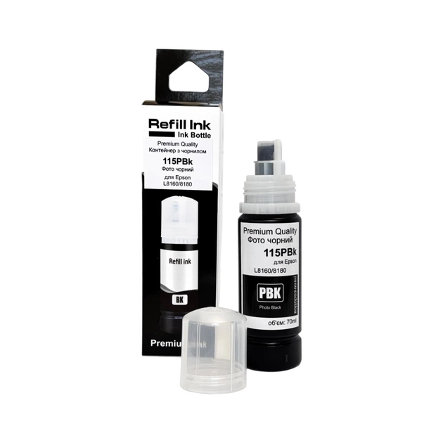 Чернила Premium Quality Epson 115 70мл Photo Black C13T07D14A (70264907) - изображение 1
