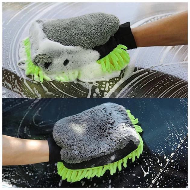 Автомобільна серветка ColorWay Рукавичка з мікрофібри для миття та полірування автомобіля, двостороння (CW-2417) - зображення 12